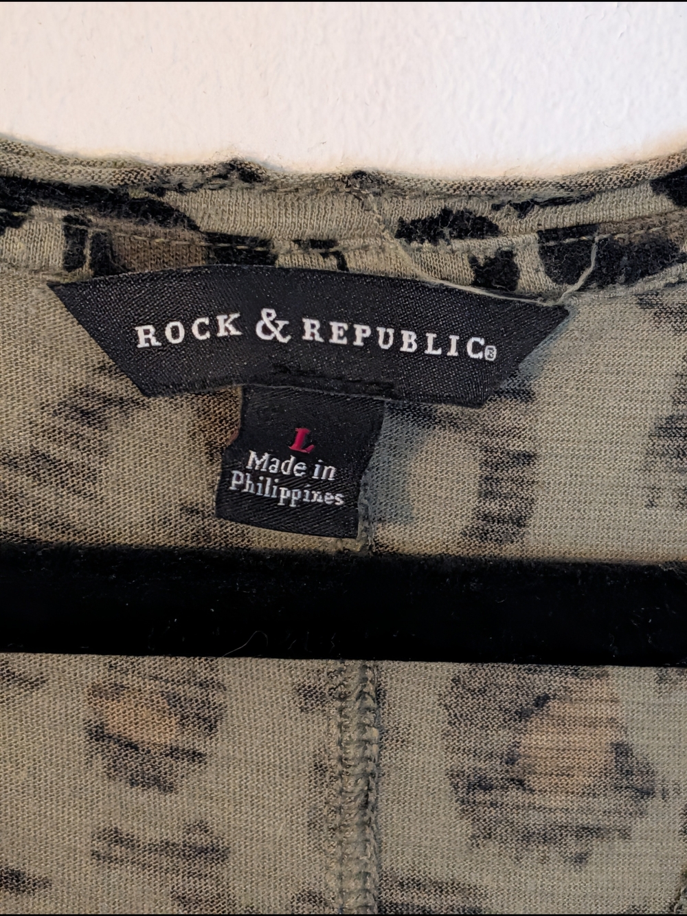 Rock & Republic Olive Green Leopard Print Racerback Tank - Picture 2 of 4